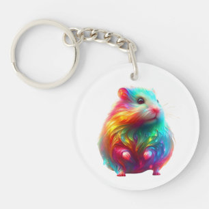 Regenbogen-Fantasie-Hamster-Kunst Schlüsselanhänger