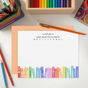 Regenbogen-Farb-Bücher Maßgeschneidert für Schulle Mitteilungskarte