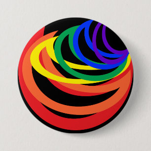 Regenbogen-Farbabstrakter sichelförmiger Knopf Button