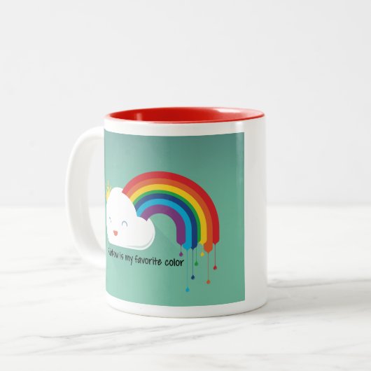 Regenbogen-Farbe Zweifarbige Tasse (Vorderseite Links)