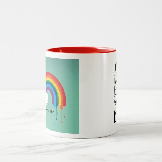 Regenbogen-Farbe Zweifarbige Tasse (Mittel)