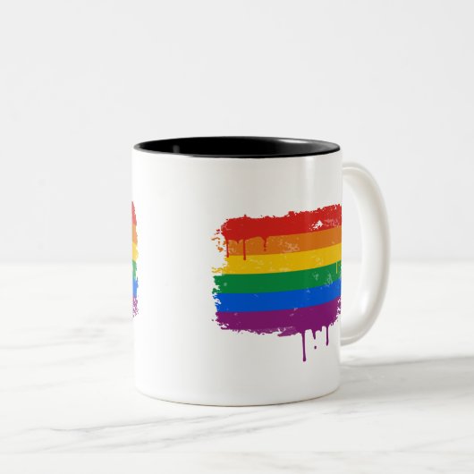 Regenbogen-Farbe Zweifarbige Tasse (VorderseiteRechts)