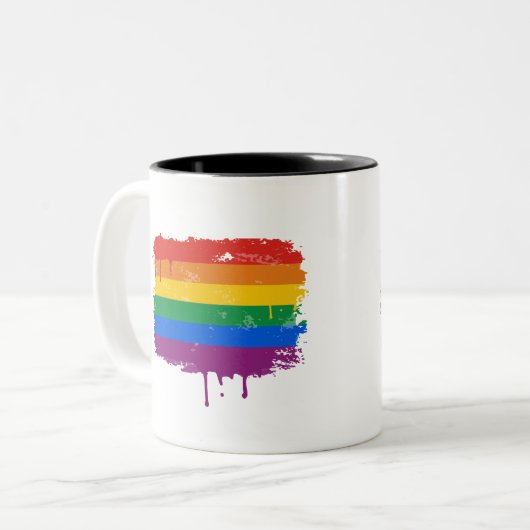 Regenbogen-Farbe Zweifarbige Tasse (Vorderseite Links)