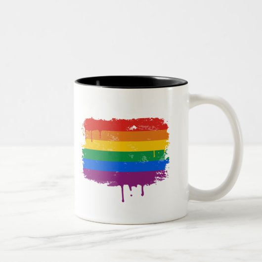 Regenbogen-Farbe Zweifarbige Tasse (Rechts)