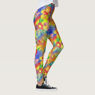 Regenbogen-Farben des Blumen-Powers Leggings