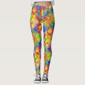 Regenbogen-Farben des Blumen-Powers Leggings (Vorderseite)