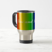 Regenbogen-Farben leben und lassen Livereise-Tasse Reisebecher (Vorderseite Links)
