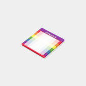 Regenbogen-Farben mit kundenspezifischem Text Post-it Klebezettel (angewinkelt)