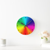 Regenbogen-Farben Runde Wanduhr (Zuhause)