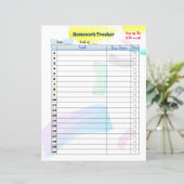 Regenbogen-Farben-Schüler-Hausaufgaben-Tracker (Stehend Vorderseite)