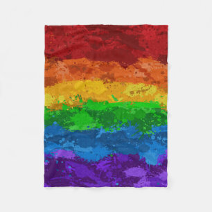 Regenbogen-Farben-Spritzer-Flagge Fleecedecke