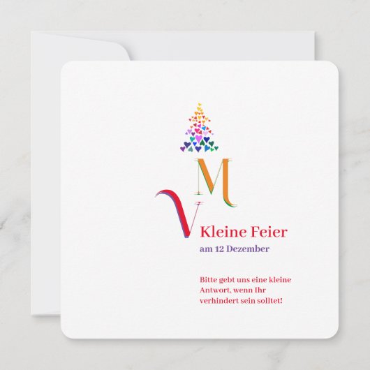 Regenbogen Farben Weihnachtsbaum  (Rückseite)