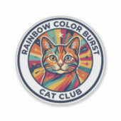 Regenbogen-Farbexplosion Katze Süße Kitty Design - Aufkleber (Vorderseite)