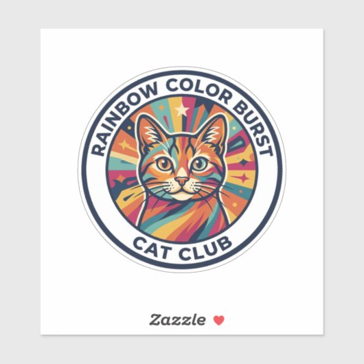 Regenbogen-Farbexplosion Katze Süße Kitty Design - Aufkleber (Blatt)