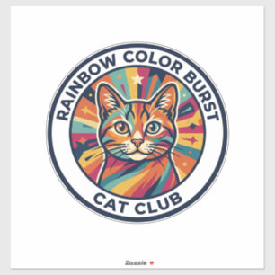Regenbogen-Farbexplosion Katze Süße Kitty Design - Aufkleber