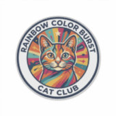 Regenbogen-Farbexplosion Katze Süße Kitty Design - Aufkleber (Vorderseite)