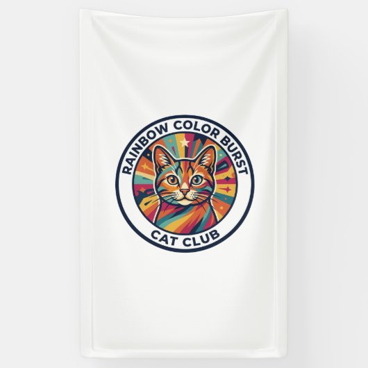 Regenbogen-Farbexplosion Katze Süße Kitty Design - Banner (Vertikal)