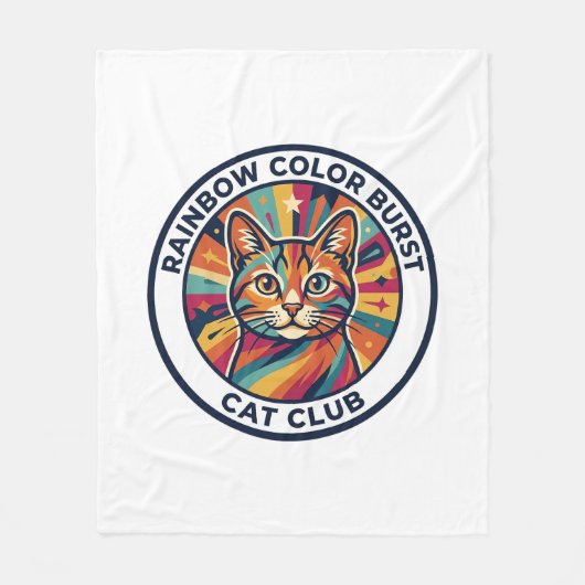 Regenbogen-Farbexplosion Katze Süße Kitty Design - Fleecedecke (Vorderseite)