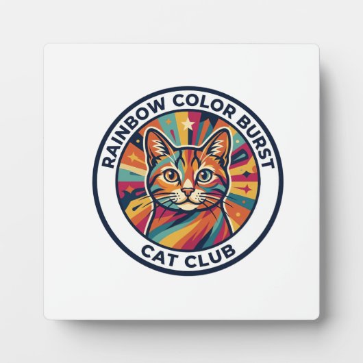 Regenbogen-Farbexplosion Katze Süße Kitty Design - Fotoplatte (Vorderseite)