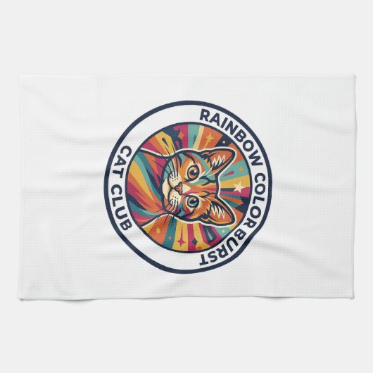 Regenbogen-Farbexplosion Katze Süße Kitty Design - Geschirrtuch (Horizontal)