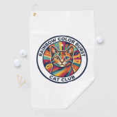 Regenbogen-Farbexplosion Katze Süße Kitty Design - Golfhandtuch (Insitu)