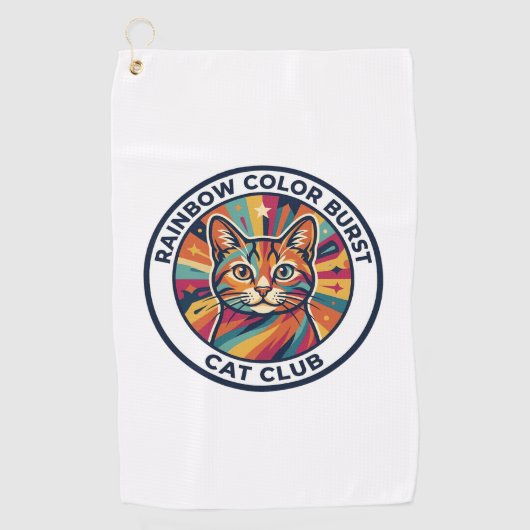 Regenbogen-Farbexplosion Katze Süße Kitty Design - Golfhandtuch (Vorderseite)