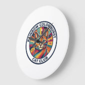 Regenbogen-Farbexplosion Katze Süße Kitty Design - Große Wanduhr (Winkel)