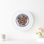 Regenbogen-Farbexplosion Katze Süße Kitty Design - Große Wanduhr (Zuhause)
