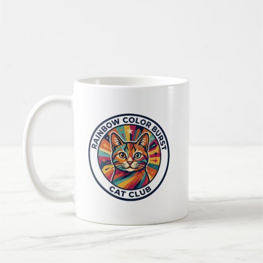 Regenbogen-Farbexplosion Katze Süße Kitty Design - Kaffeetasse (Links)