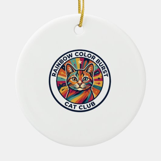 Regenbogen-Farbexplosion Katze Süße Kitty Design - Keramik Ornament (Vorne)