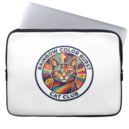 Regenbogen-Farbexplosion Katze Süße Kitty Design - Laptopschutzhülle (Vorderseite)