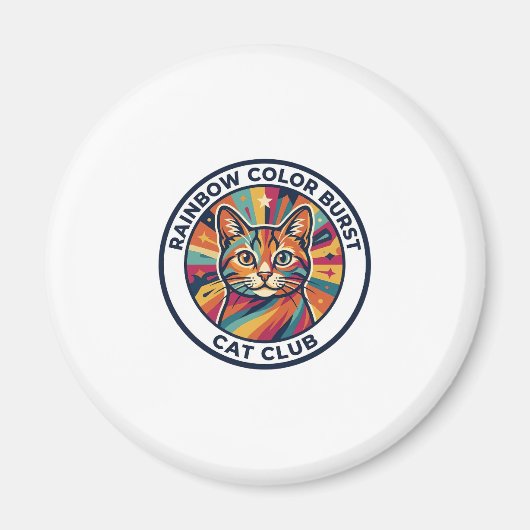 Regenbogen-Farbexplosion Katze Süße Kitty Design - Magnet (Vorne)