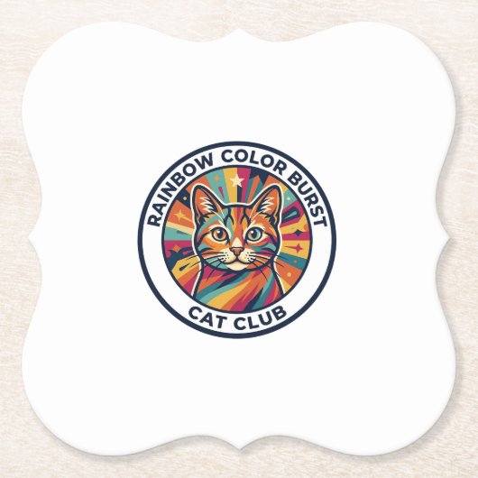 Regenbogen-Farbexplosion Katze Süße Kitty Design - Untersetzer (Vorderseite)