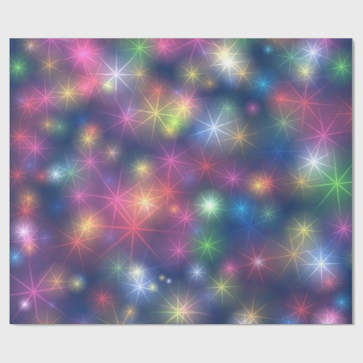 Regenbogen-Farbfestliche Weihnachtssterne Geschenkpapier (Flach)