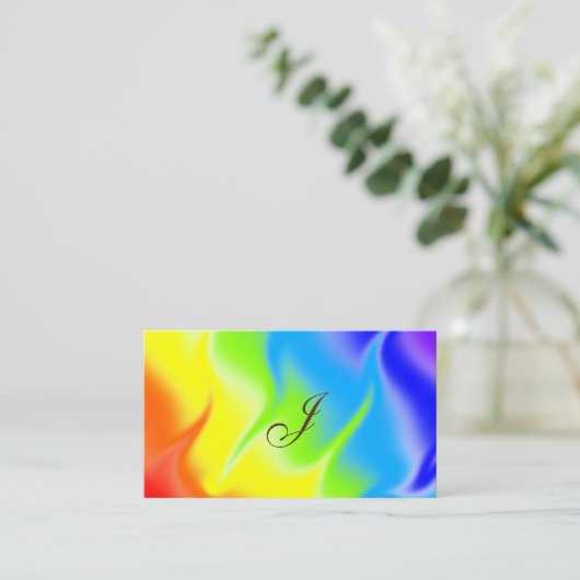 Regenbogen-Farbflamme, heftige Liebe Visitenkarte (Stehend Vorderseite)