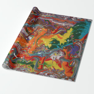 Regenbogen-Farbfliess-Malerei Geschenkpapier