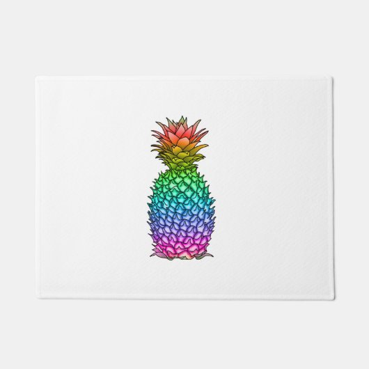 Regenbogen farbige Ananas Fußmatte (Vorderseite)