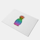 Regenbogen farbige Ananas Fußmatte (Schrägansicht)