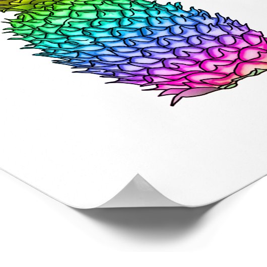 Regenbogen farbige Ananas Poster (Ecke)