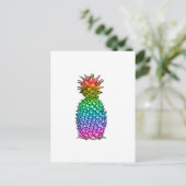 Regenbogen farbige Ananas Postkarte (Stehend Vorderseite)
