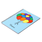 Regenbogen farbige Ballone mit Name-Notizbuch Notizblock (Linke Seite)