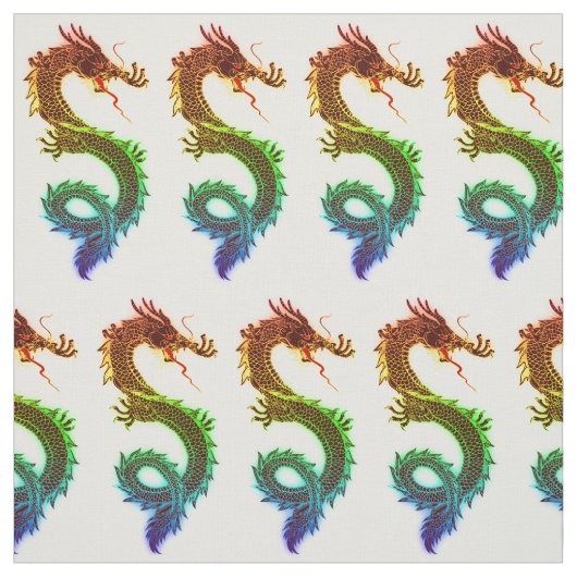 Regenbogen farbige chinesische Drachen Stoff (Muster)