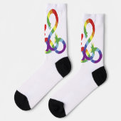 Regenbogen, farbige Hände. Crew Socken (Linkes Detail)