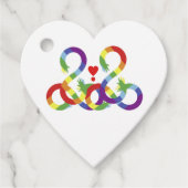 Regenbogen, farbige Hände Geschenkanhänger (Vorderseite)