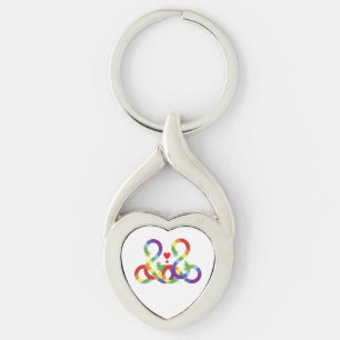 Regenbogen, farbige Hände. Metallschlüsselanhänger Schlüsselanhänger