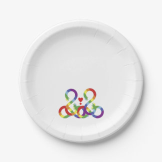 Regenbogen, farbige Hände Pappteller