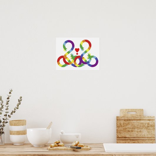 Regenbogen, farbige Hände Poster (Küche)