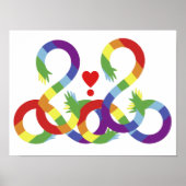 Regenbogen, farbige Hände Poster (Vorne)