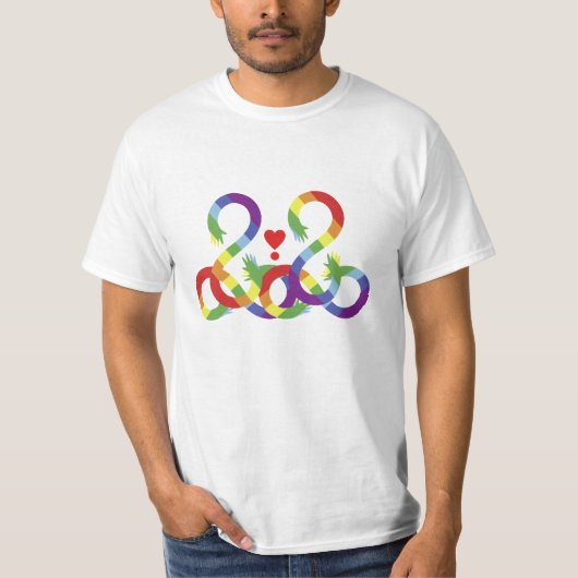 Regenbogen, farbige Hände. T-Shirt (Vorderseite)