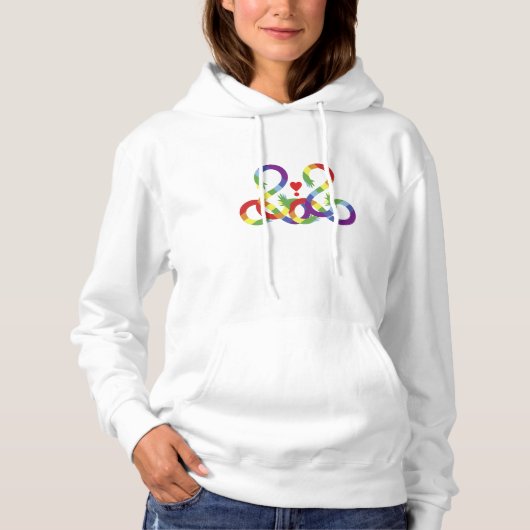 Regenbogen, farbige Hände. T-Shirt Hoodie (Vorderseite)